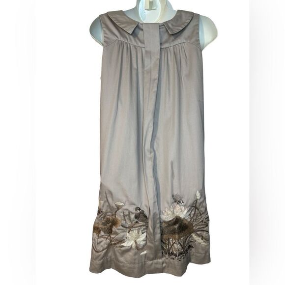 Anthropologie Floreat Embroidered Finch & Thistle Bow Shift Dress - Picture 9 of 11